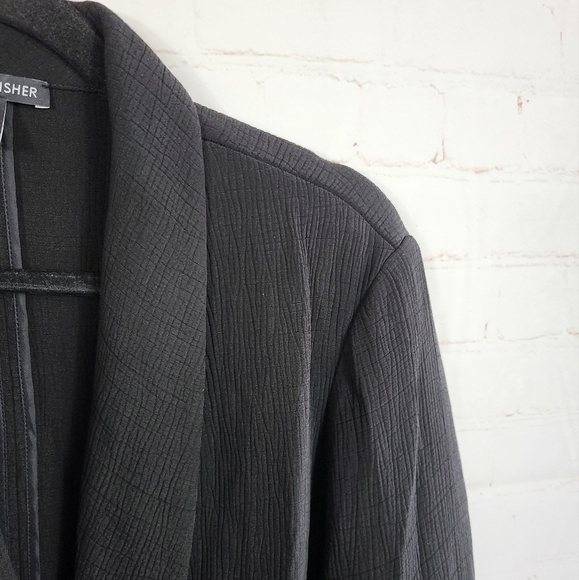 Eileen Fisher Double Breasted Textured Oversized Blazer Jacket in Black S/P - Picture 7 of 13